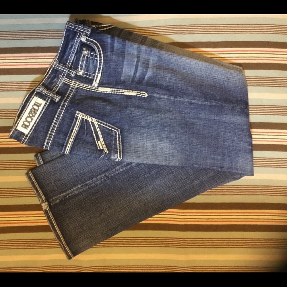Rock & Roll Cowgirl Boot cut Jeans 34x33 NWOT